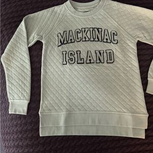 Mackinac Island Quilted Crewneck Sweatshirt - Sage Green
